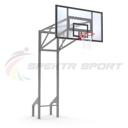 Купить Стойка баскетбольная уличная усиленная со щитом из оргстекла, кольцом и сеткой SP D 413 в Горнозаводске 